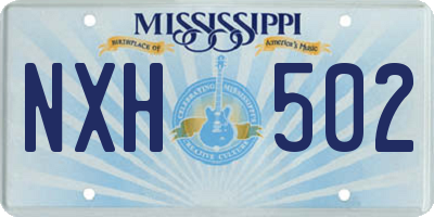 MS license plate NXH502