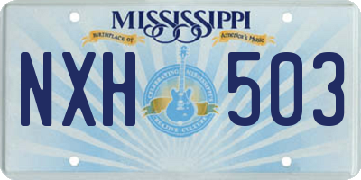 MS license plate NXH503