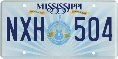 MS license plate NXH504
