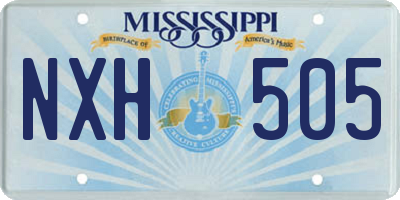 MS license plate NXH505