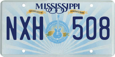 MS license plate NXH508