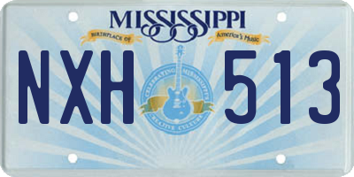MS license plate NXH513