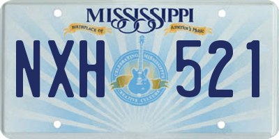 MS license plate NXH521