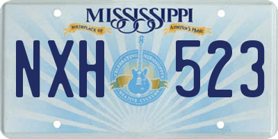 MS license plate NXH523