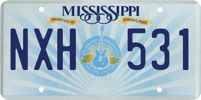 MS license plate NXH531