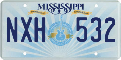 MS license plate NXH532
