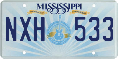 MS license plate NXH533