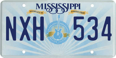 MS license plate NXH534