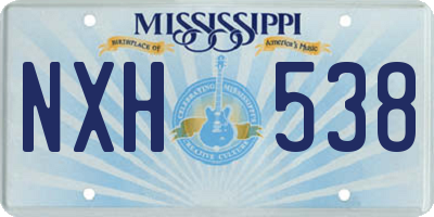 MS license plate NXH538