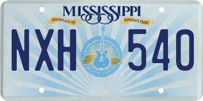 MS license plate NXH540