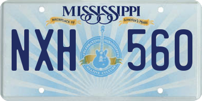 MS license plate NXH560