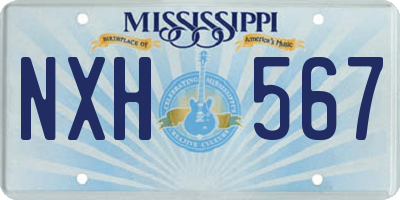 MS license plate NXH567