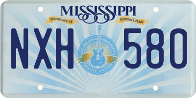 MS license plate NXH580