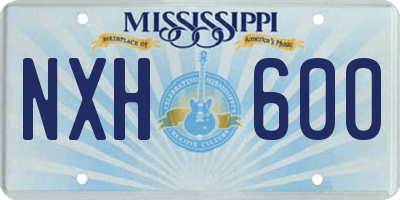MS license plate NXH600