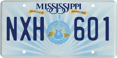 MS license plate NXH601