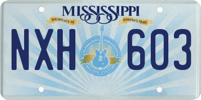 MS license plate NXH603