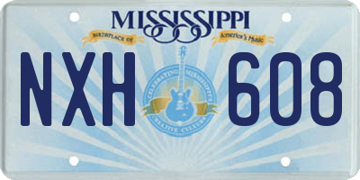 MS license plate NXH608