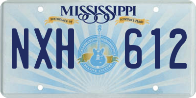 MS license plate NXH612