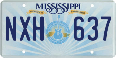 MS license plate NXH637