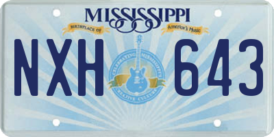 MS license plate NXH643