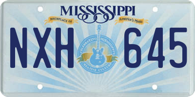 MS license plate NXH645