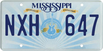 MS license plate NXH647