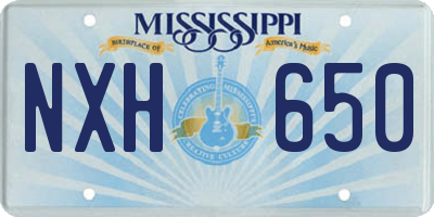 MS license plate NXH650