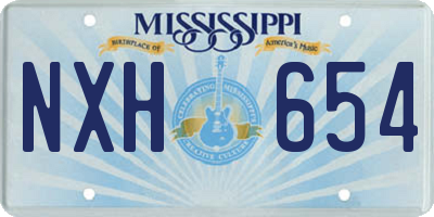 MS license plate NXH654