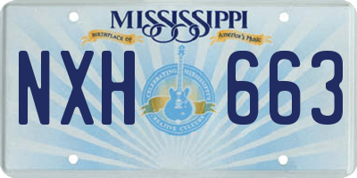MS license plate NXH663
