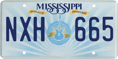 MS license plate NXH665