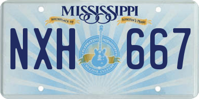 MS license plate NXH667