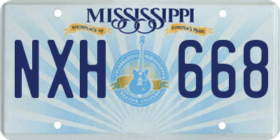 MS license plate NXH668