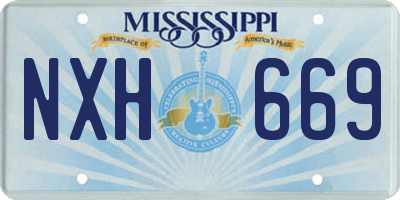 MS license plate NXH669