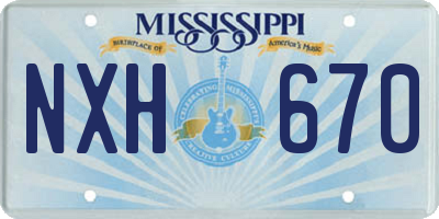 MS license plate NXH670