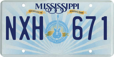 MS license plate NXH671