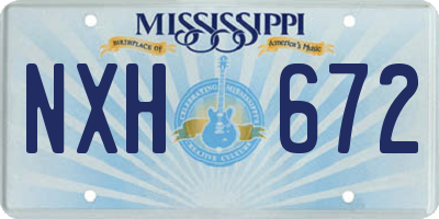MS license plate NXH672