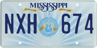 MS license plate NXH674