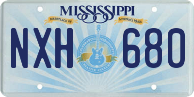 MS license plate NXH680