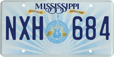 MS license plate NXH684