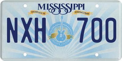 MS license plate NXH700