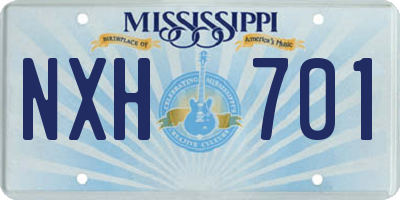 MS license plate NXH701
