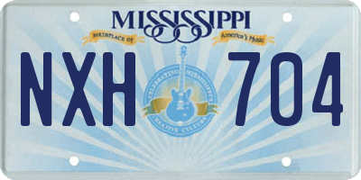 MS license plate NXH704