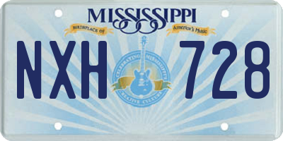 MS license plate NXH728