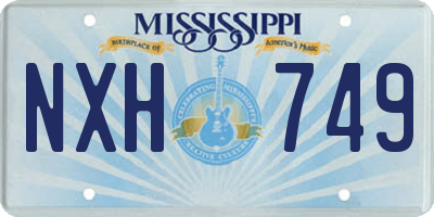 MS license plate NXH749