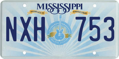 MS license plate NXH753