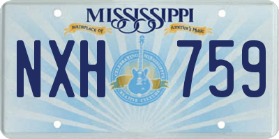 MS license plate NXH759