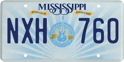 MS license plate NXH760