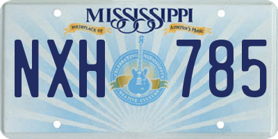 MS license plate NXH785
