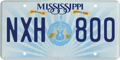 MS license plate NXH800