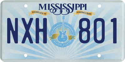 MS license plate NXH801